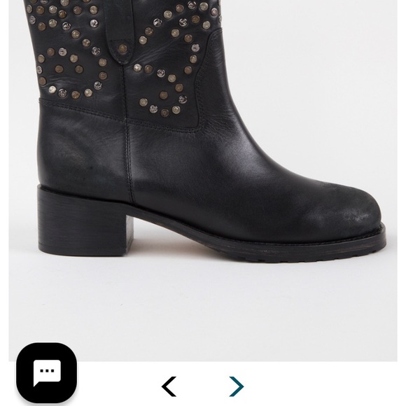 NWT Free People Black Studded Leather Boots - Picture 3 of 11